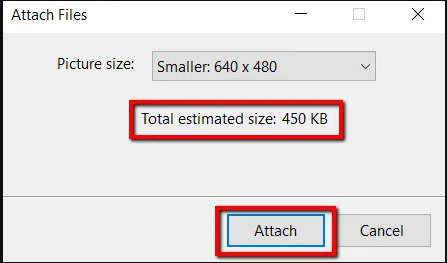 Mail Recipient Hack: Total Size of Image