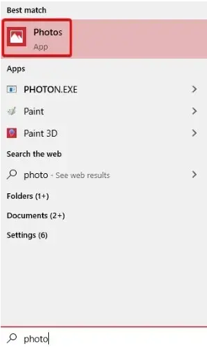 Windows Photo App: Launch Phot App